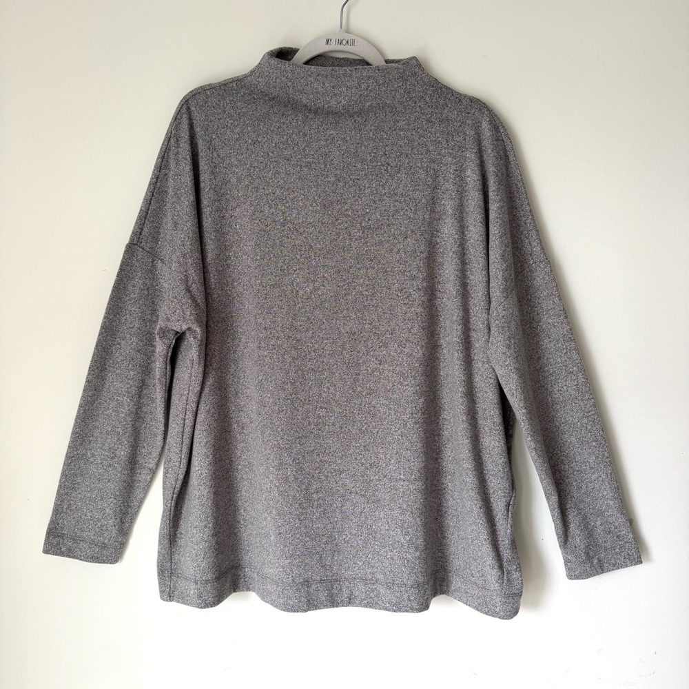 Loft Heathered Brown Funnel Neck Tunic Sweater NWT